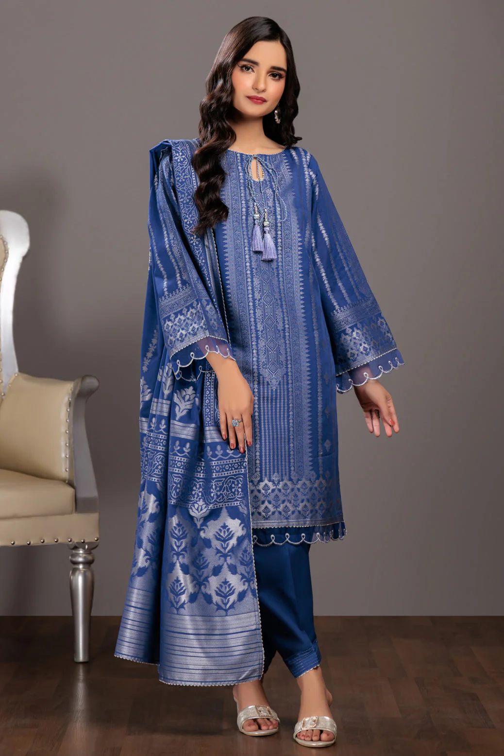BLUE-JACQUARD-3 PIECE (JSS233P14) - Image 4