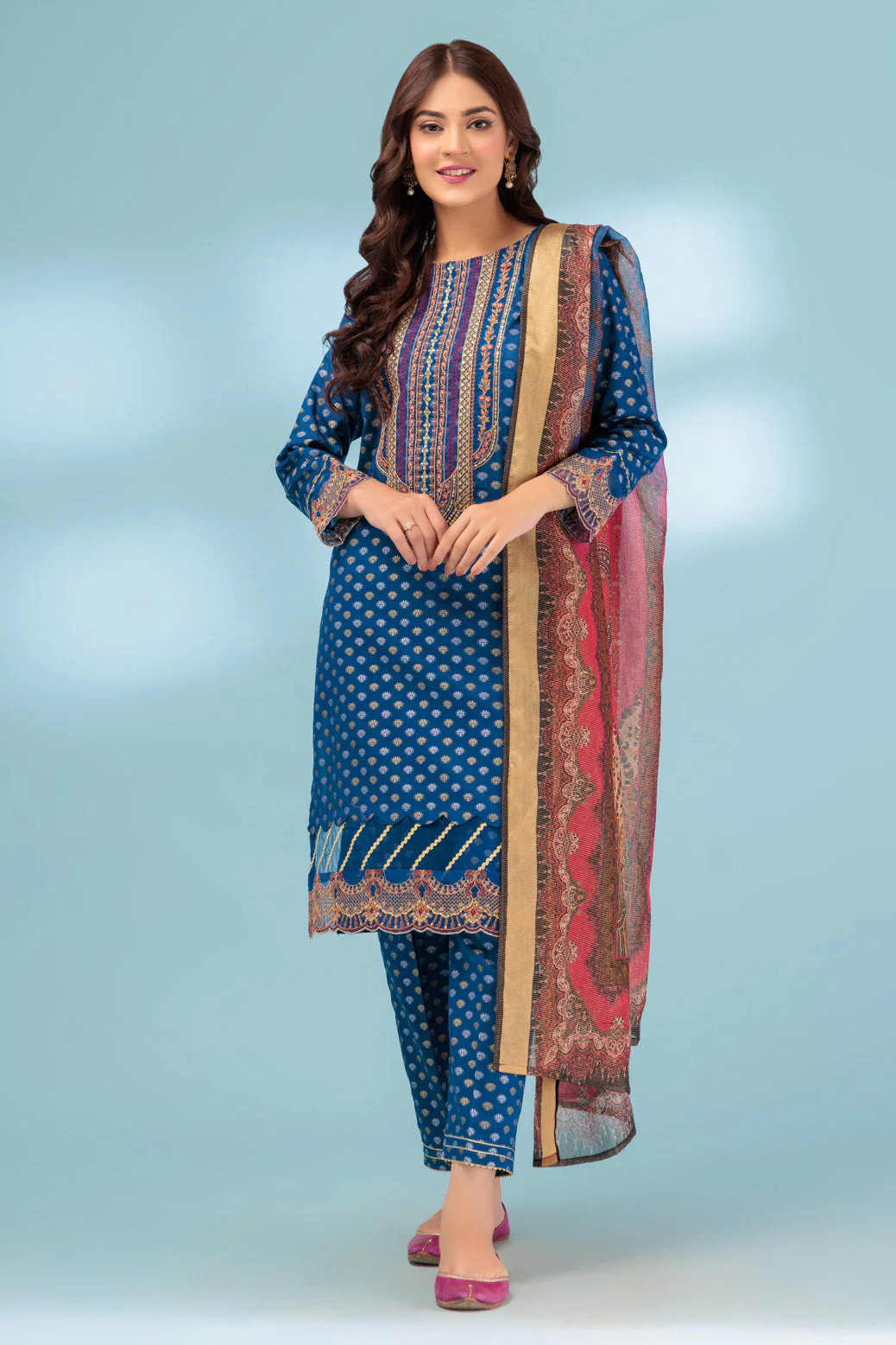 BLUE-JACQUARD-3 PIECE (SSS233P112) - Image 3