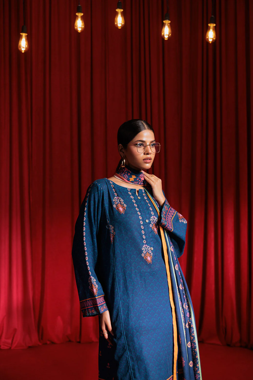 BLUE-KHADDAR-3 PIECE (WS2243P02) - Image 2
