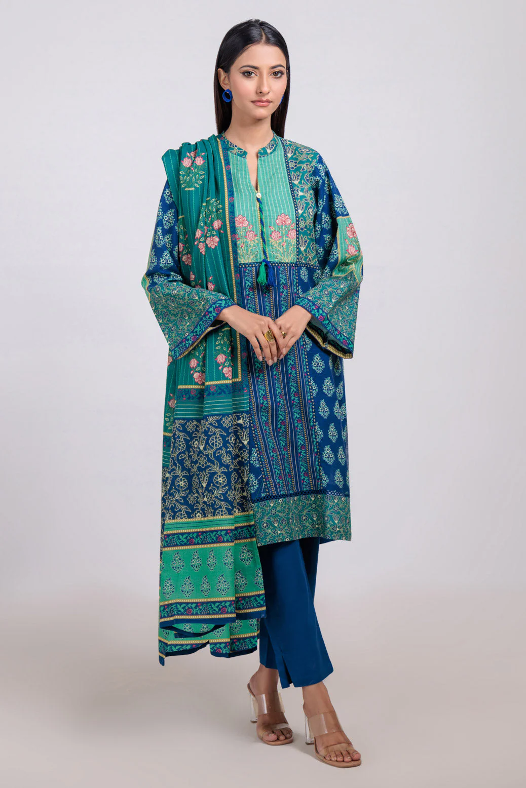 BLUE-KHADDAR-3 PIECE (WS6243P47) - Image 3