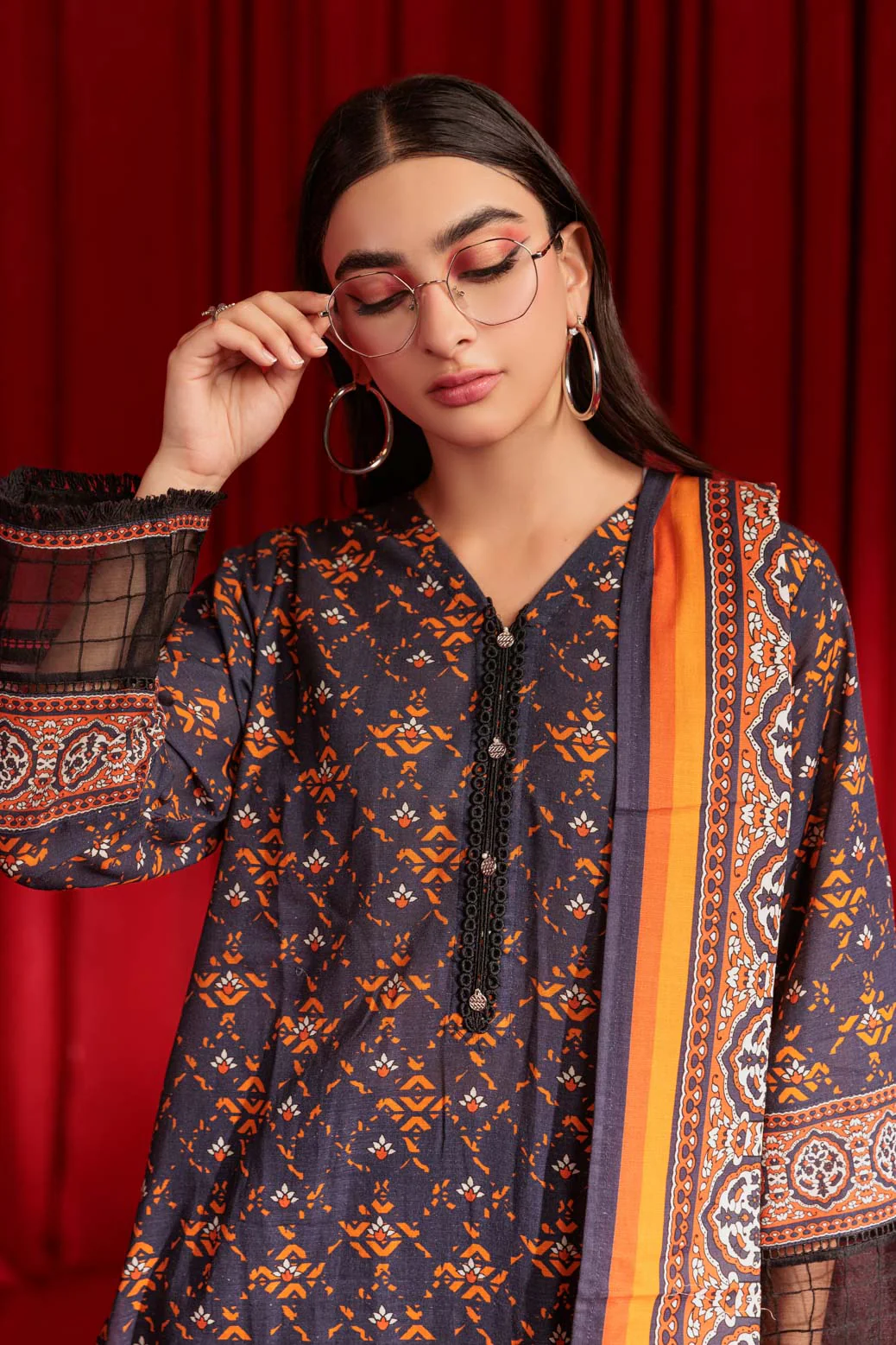 BLUE-KHADDAR-3 PIECE (WS7243P02) - Image 4