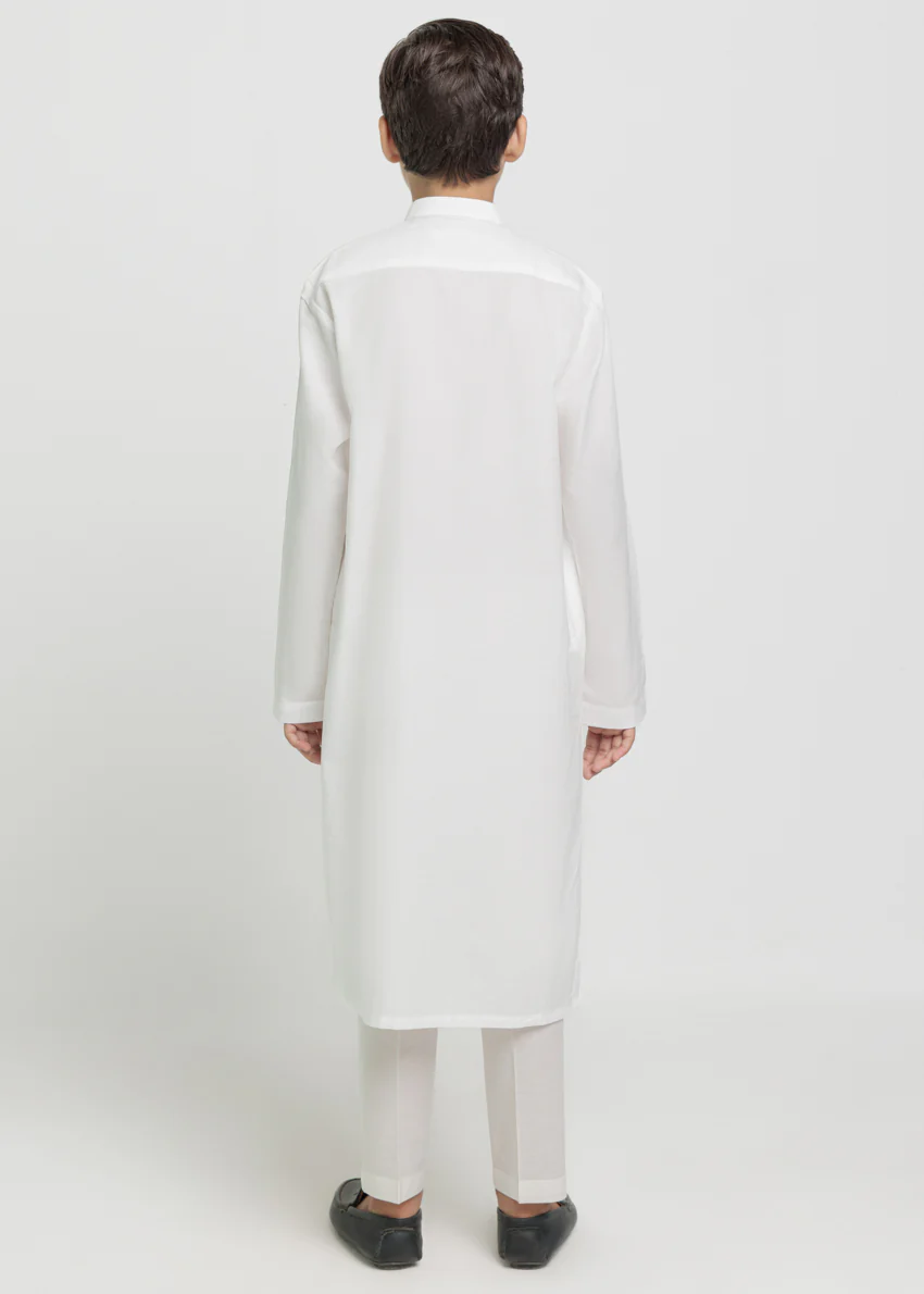 White-Cotton-Kurta - (BPS25KU1013) - Image 2