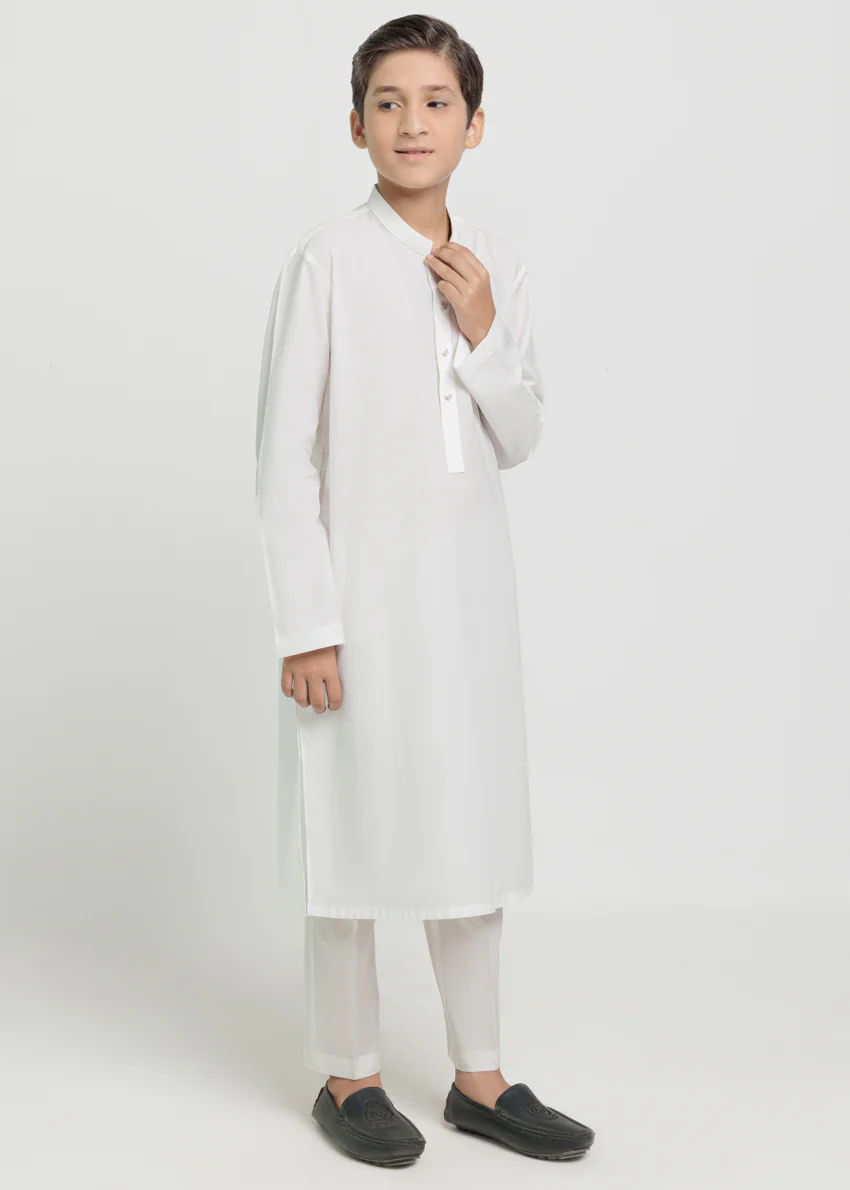 White-Cotton-Kurta - (BPS25KU1013) - Image 4