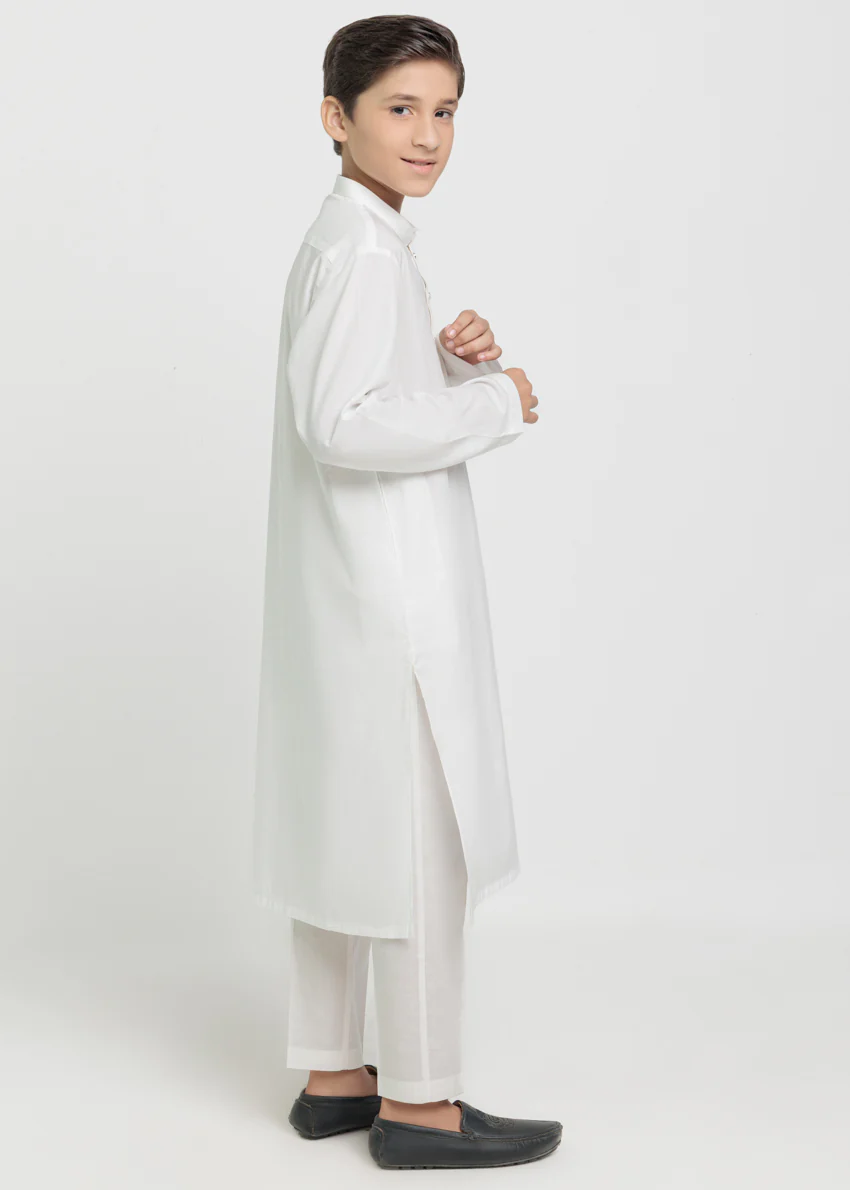 White-Cotton-Kurta - (BPS25KU1013) - Image 5