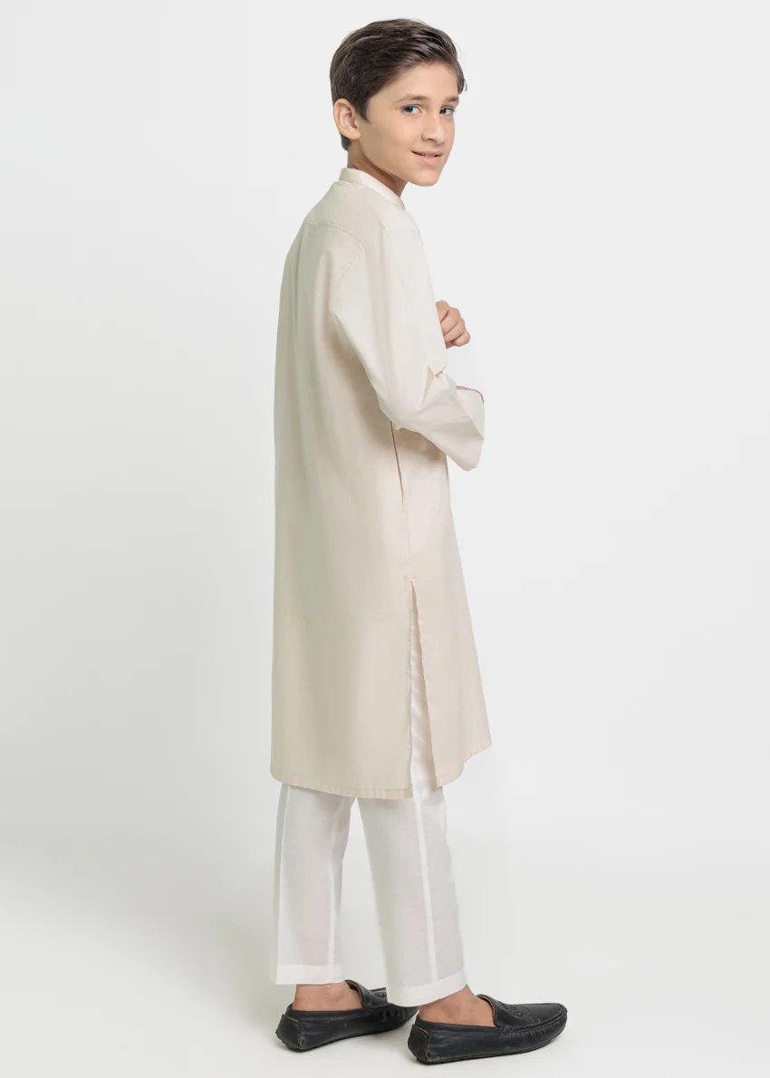 Beige-Dobby-Kurta - (BPS25KU1014) - Image 2