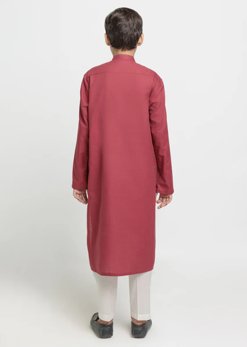 Maroon-Dobby-Kurta - (BPS25KU1015) - Image 2