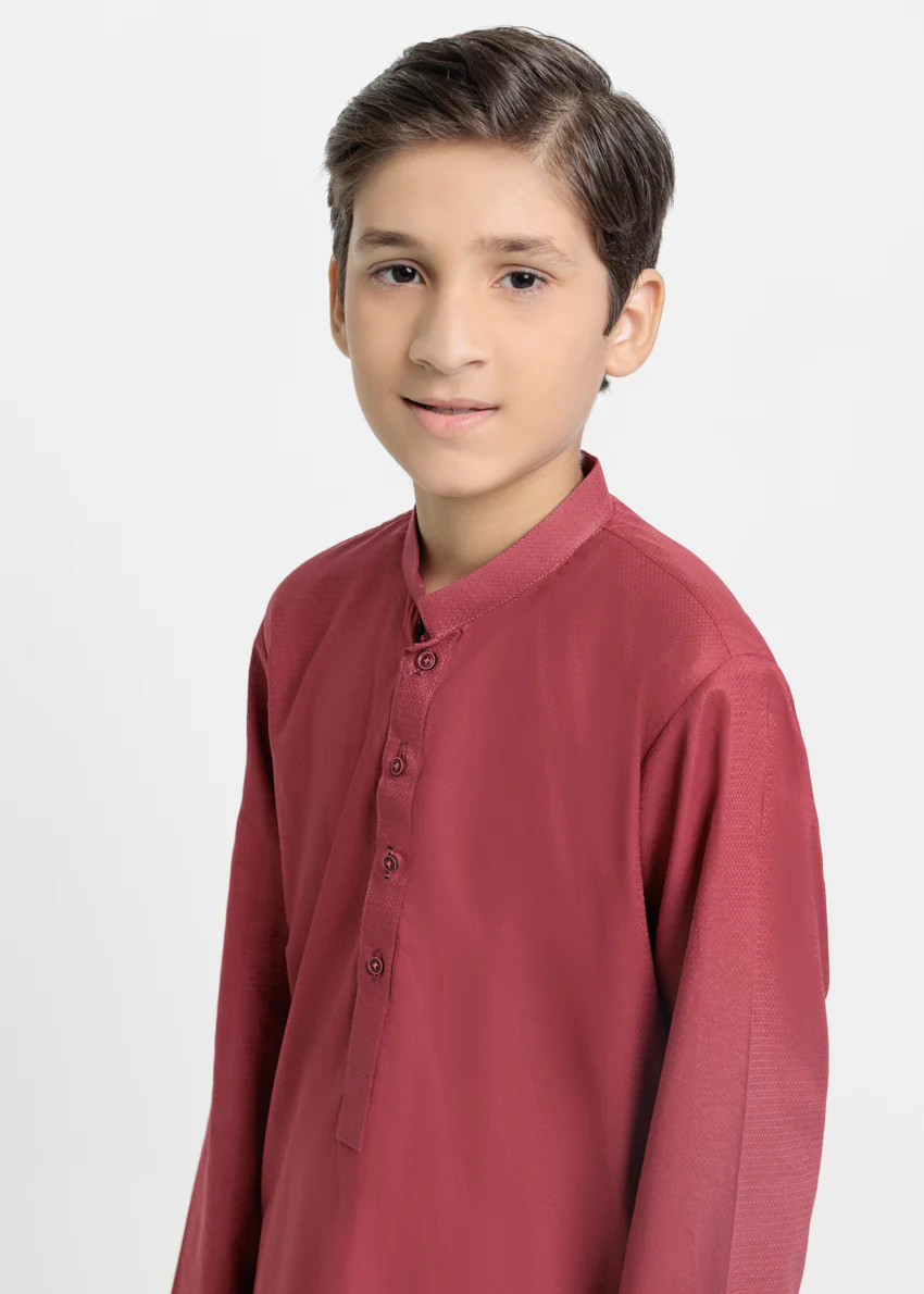Maroon-Dobby-Kurta - (BPS25KU1015) - Image 5