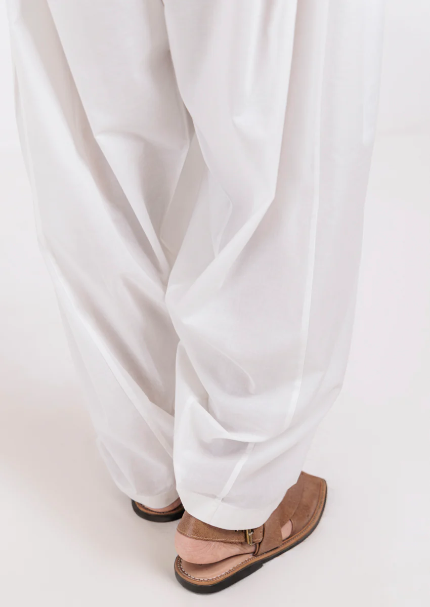 White Cotton Shalwar (BPS25SHW1004) - Image 2