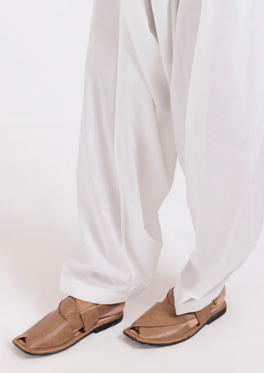 White Cotton Shalwar (BPS25SHW1004) - Image 3
