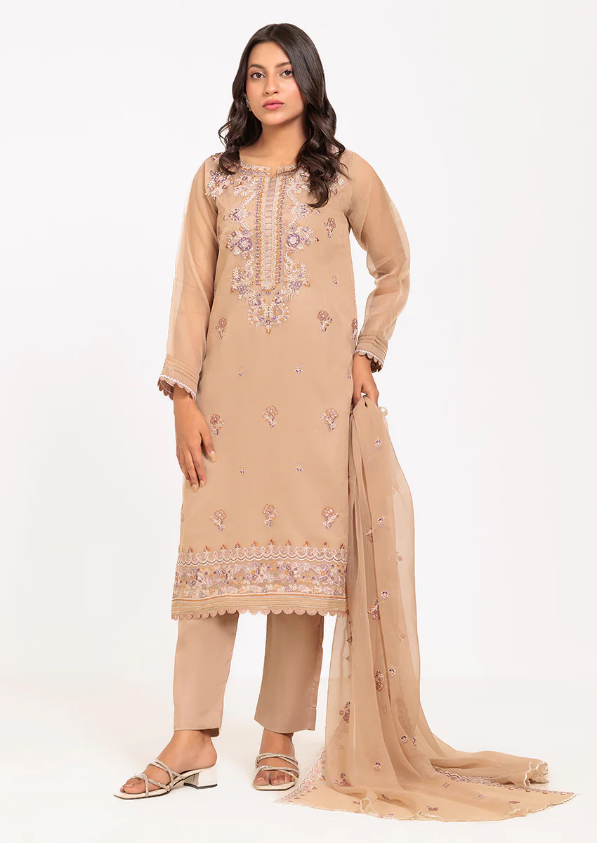 BEIGE-ORGANZA-3 PIECE (BPS5243P16)