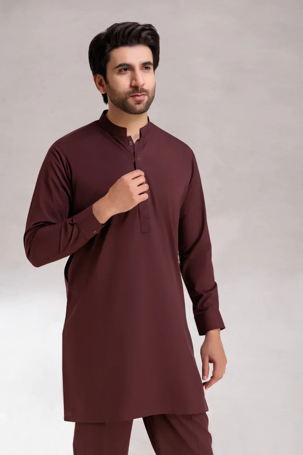 BRICK-BLENDED-KURTA PAJAMA/TROUSER  (KSS23-001) - Image 2