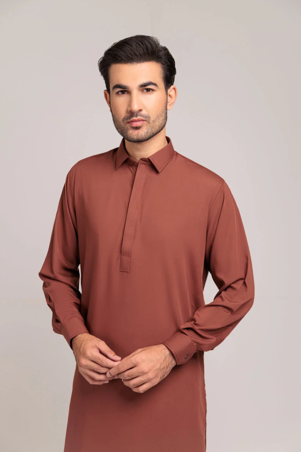 BROWN-BLENDED-KURTA SHALWAR (KSRS23-042) - Image 2