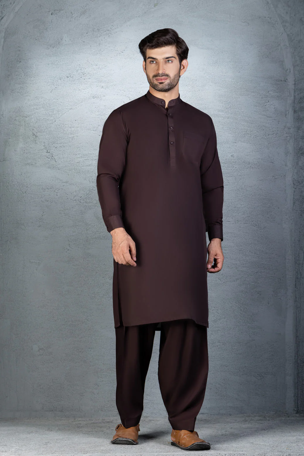 BROWN-BLENDED-SHALWAR SUIT (GSBB22-006) - Image 3