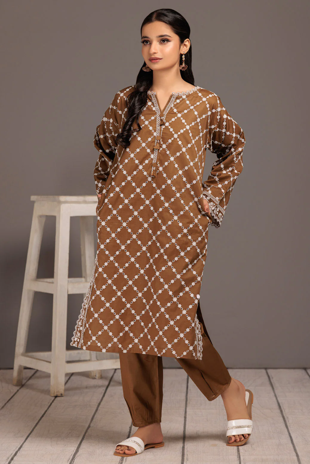 BROWN-CAMBRIC-2 PIECE (WRS222P23) - Image 4