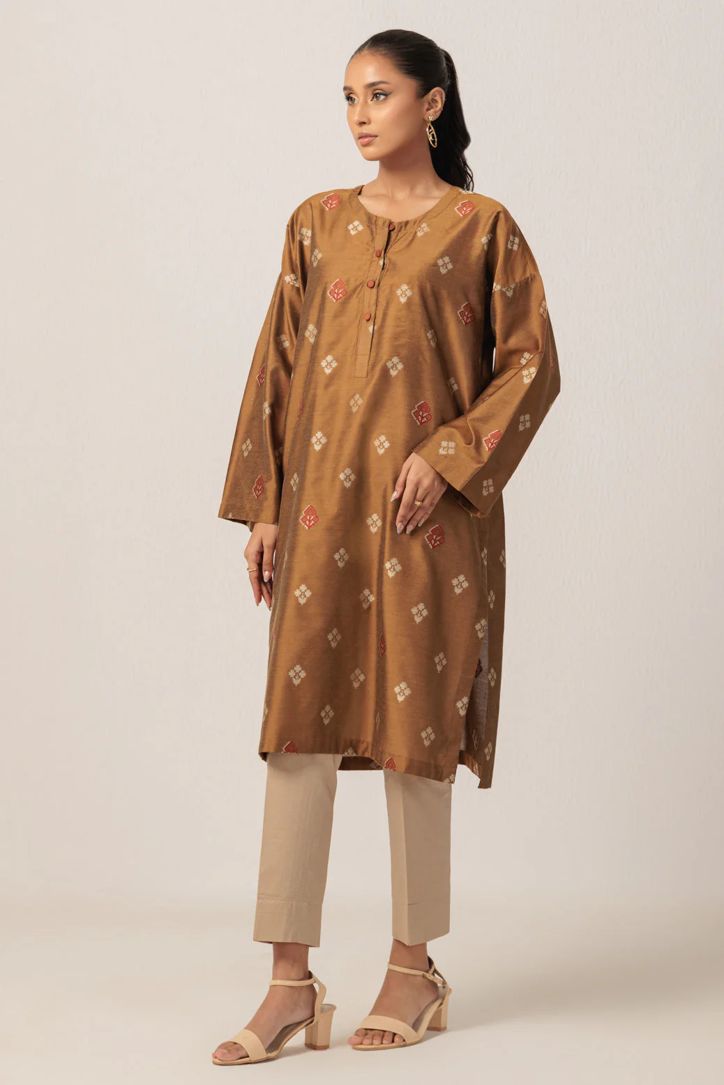 BROWN-JACQUARD-1 PIECE (PWS1241P09) - Image 2