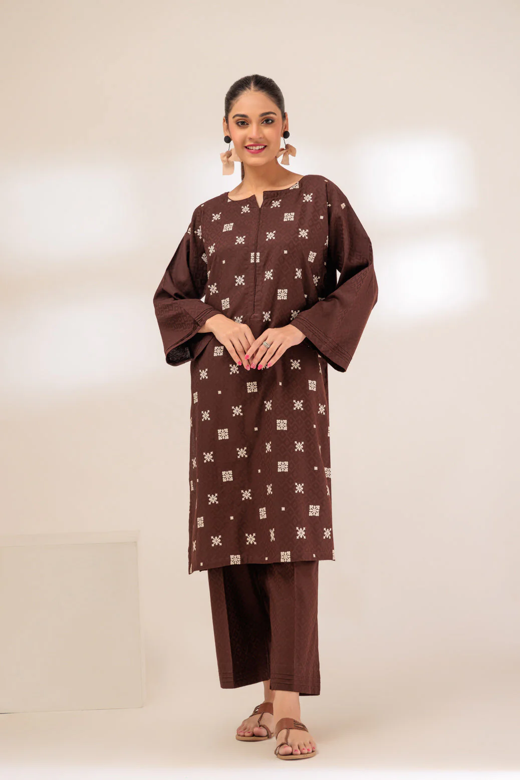 BROWN-JACQUARD-2 PIECE (BSAS232P15) - Image 2