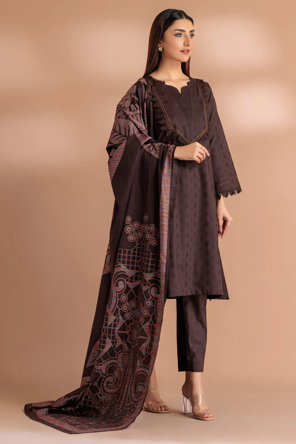 BROWN-JACQUARD-3 PIECE (WS5233P12) - Image 3
