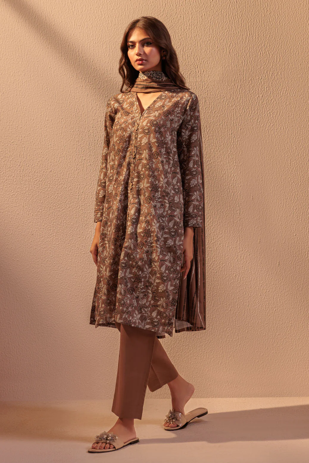 BROWN-KHADDAR-3 PIECE (WS2243P03) - Image 3