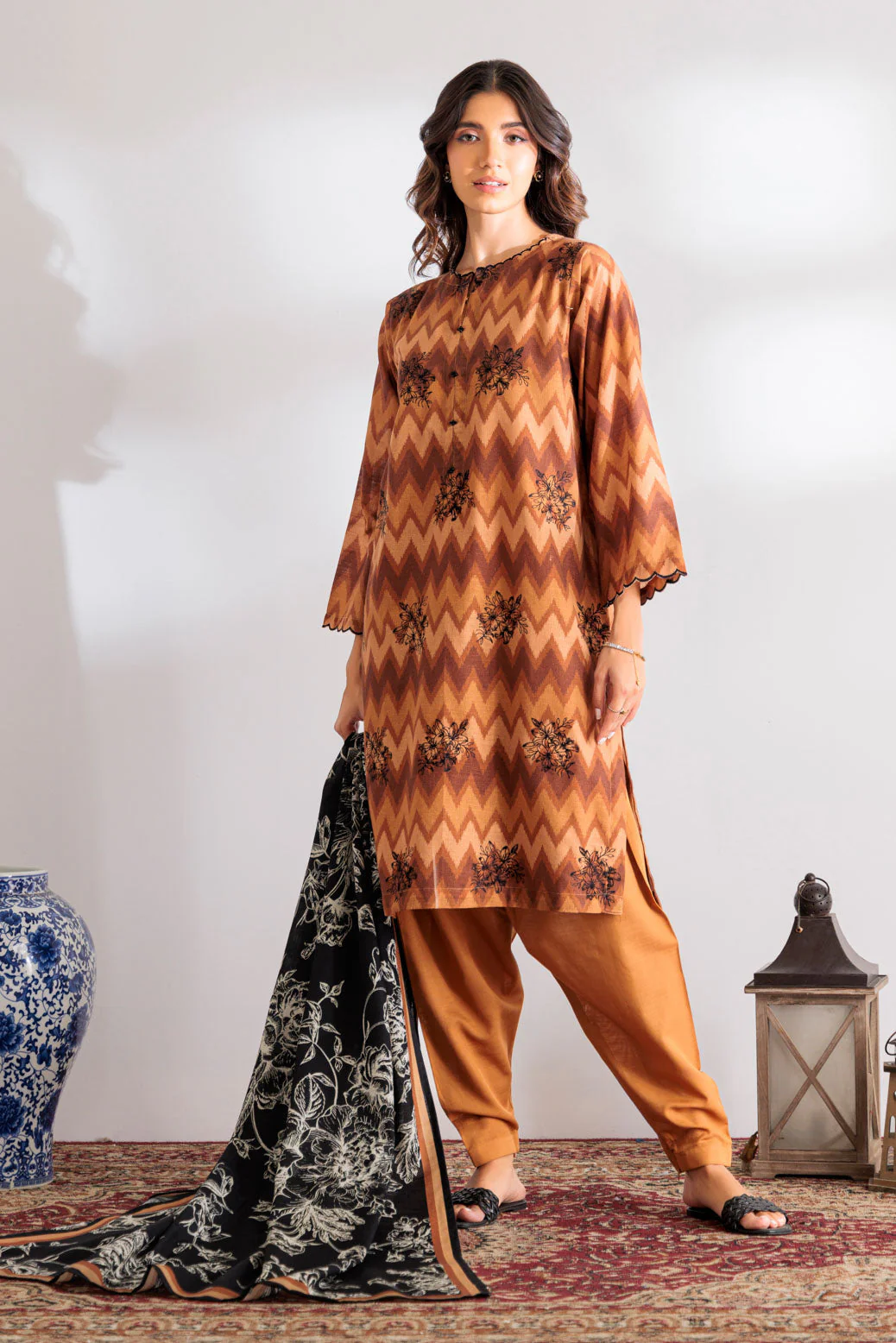 BROWN-KHADDAR-3 PIECE (WS2243P05) - Image 3