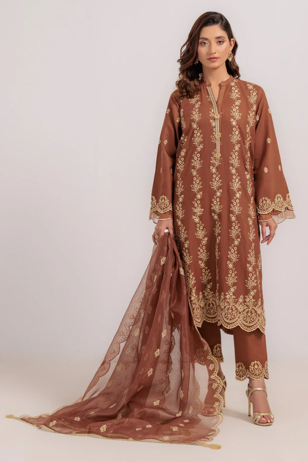 BROWN-KHADDAR-3 PIECE (WS6243P17) - Image 2