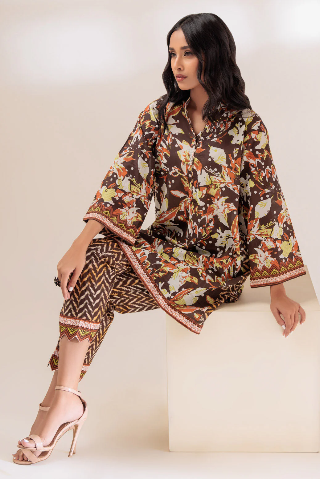 BROWN-LAWN-2 PIECE (RAK232P07) - Image 3