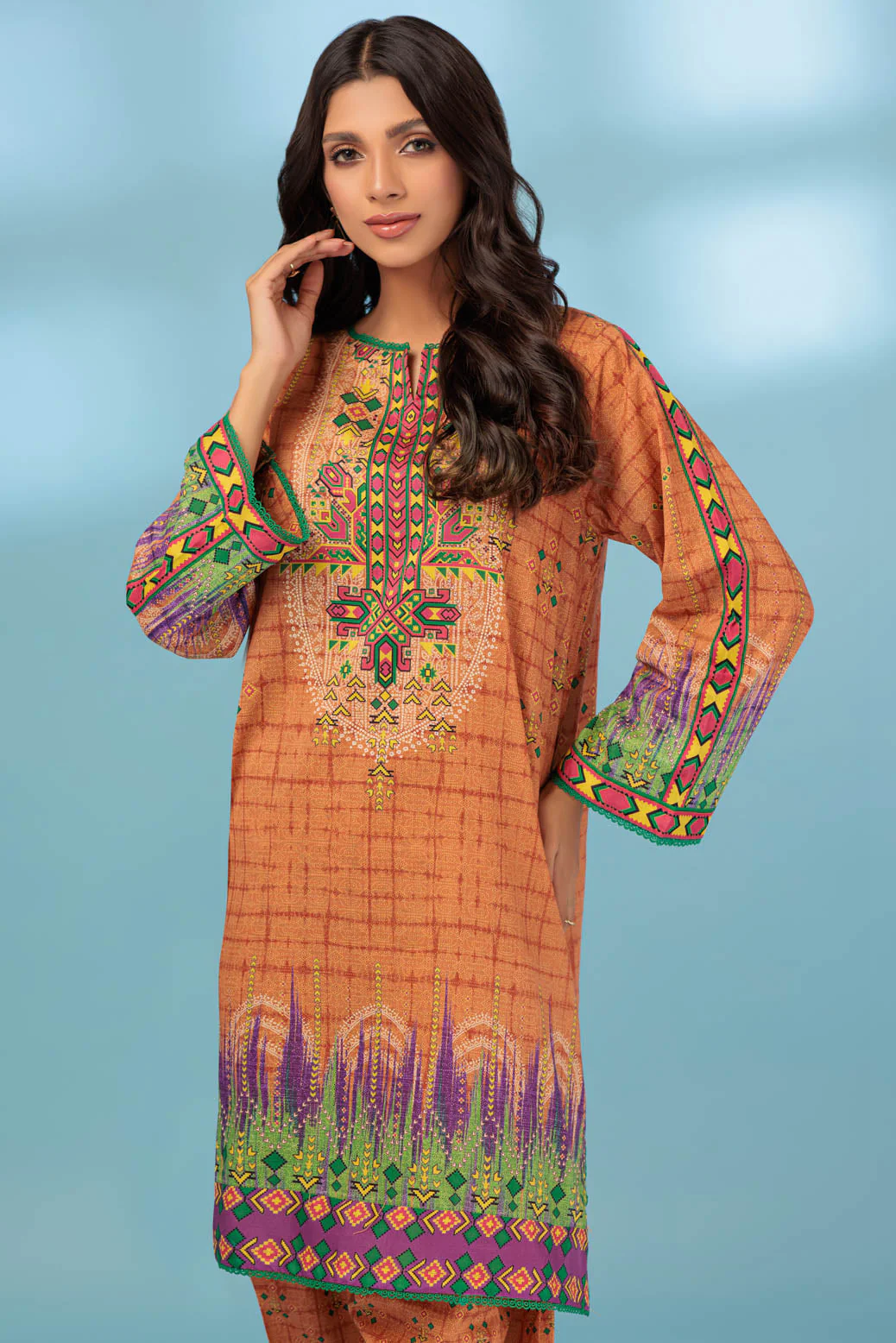 BROWN-LAWN-2 PIECE (SAK232P05) - Image 2