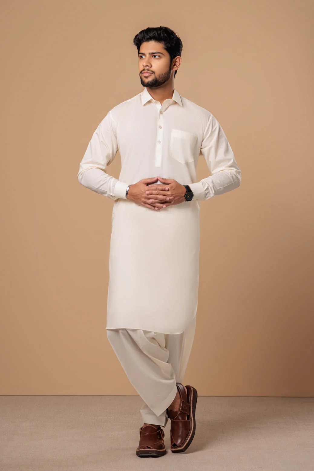 C-BEIGE-BLENDED-SHALWAR SUIT- (GSSS23-010) - Image 4