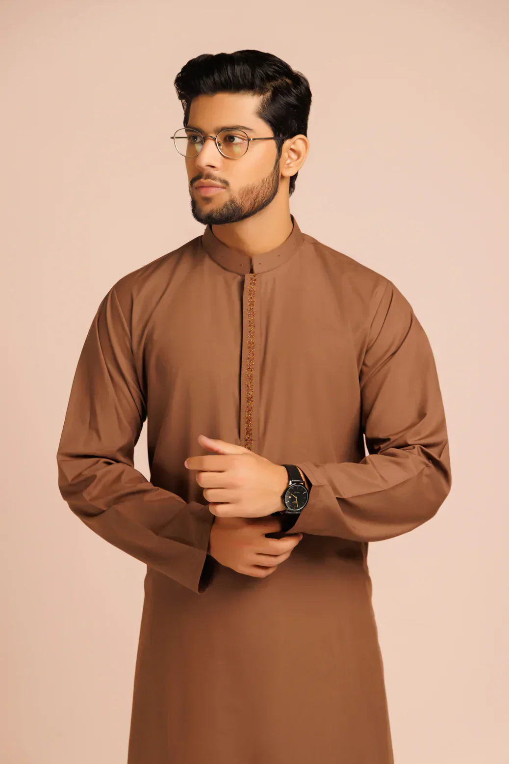 C-BROWN-BLENDED-KURTA SHALWAR (KSRS23-049) - Image 3