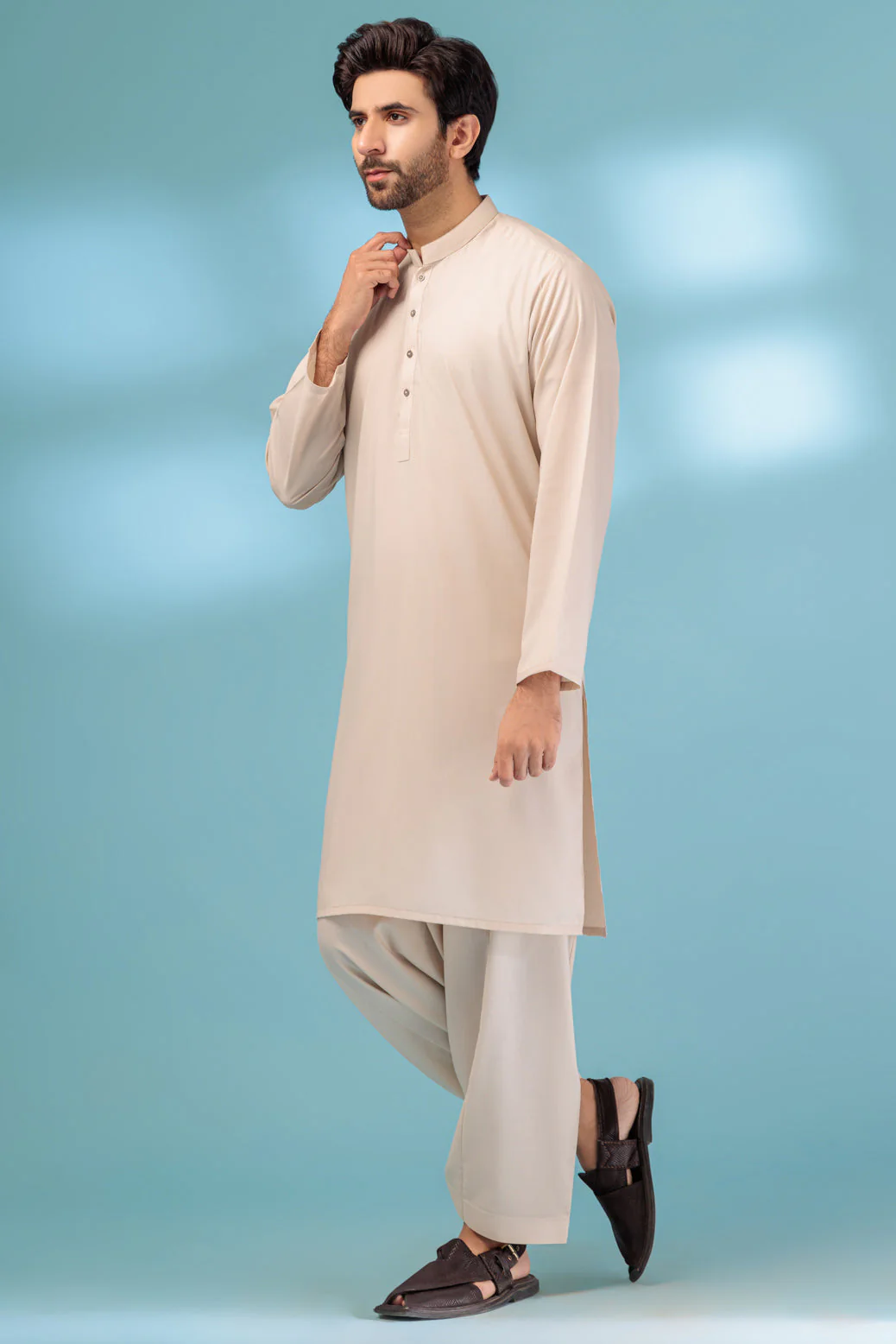 C-BUFF-BLENDED-KURTA SHALWAR - (KSRB23-009) - Image 4