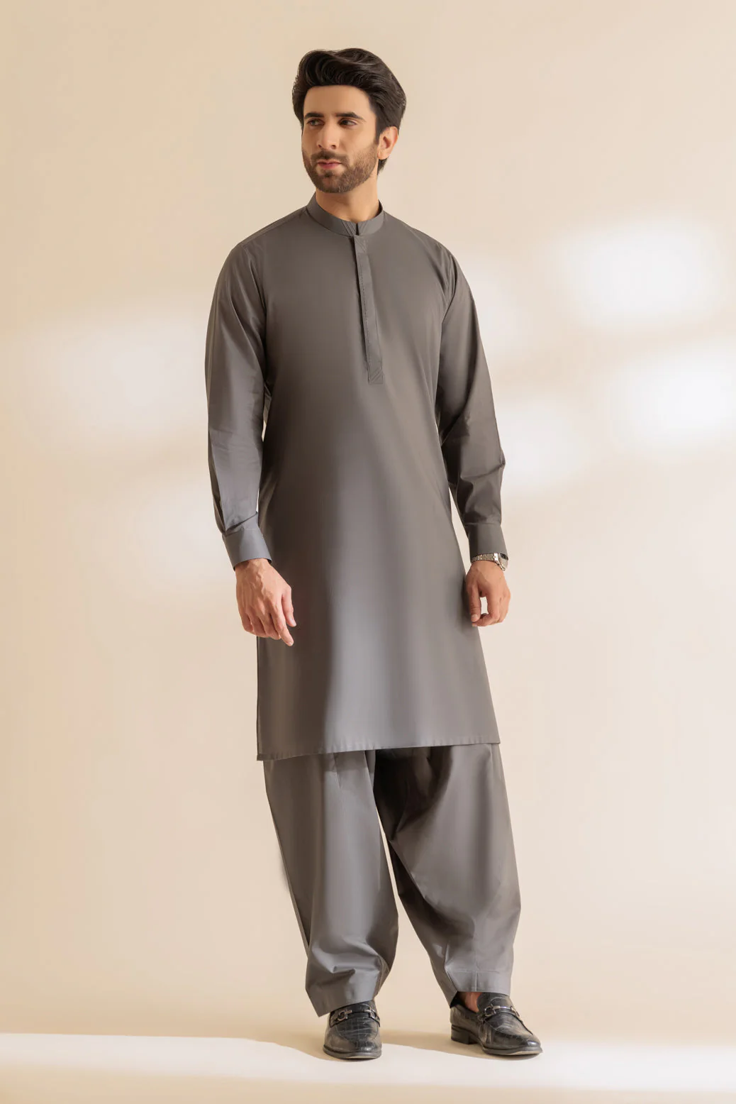 C-GREY-COTTON-KURTA SHALWAR - (KSRS24-024) - Image 3
