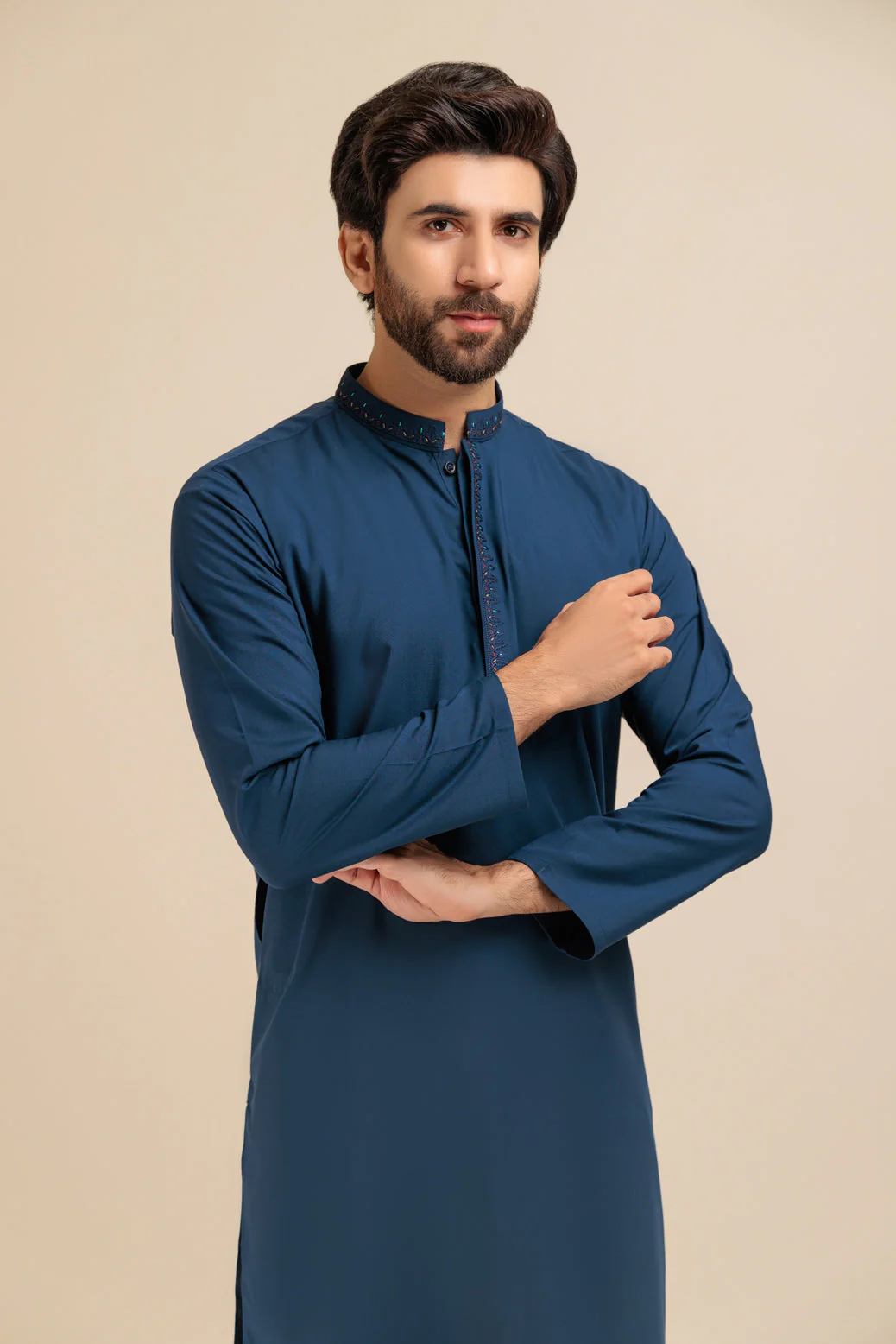 C-NAVY-BLENDED-KURTA PAJAMA TROUSER - (KSB23-024) - Image 2