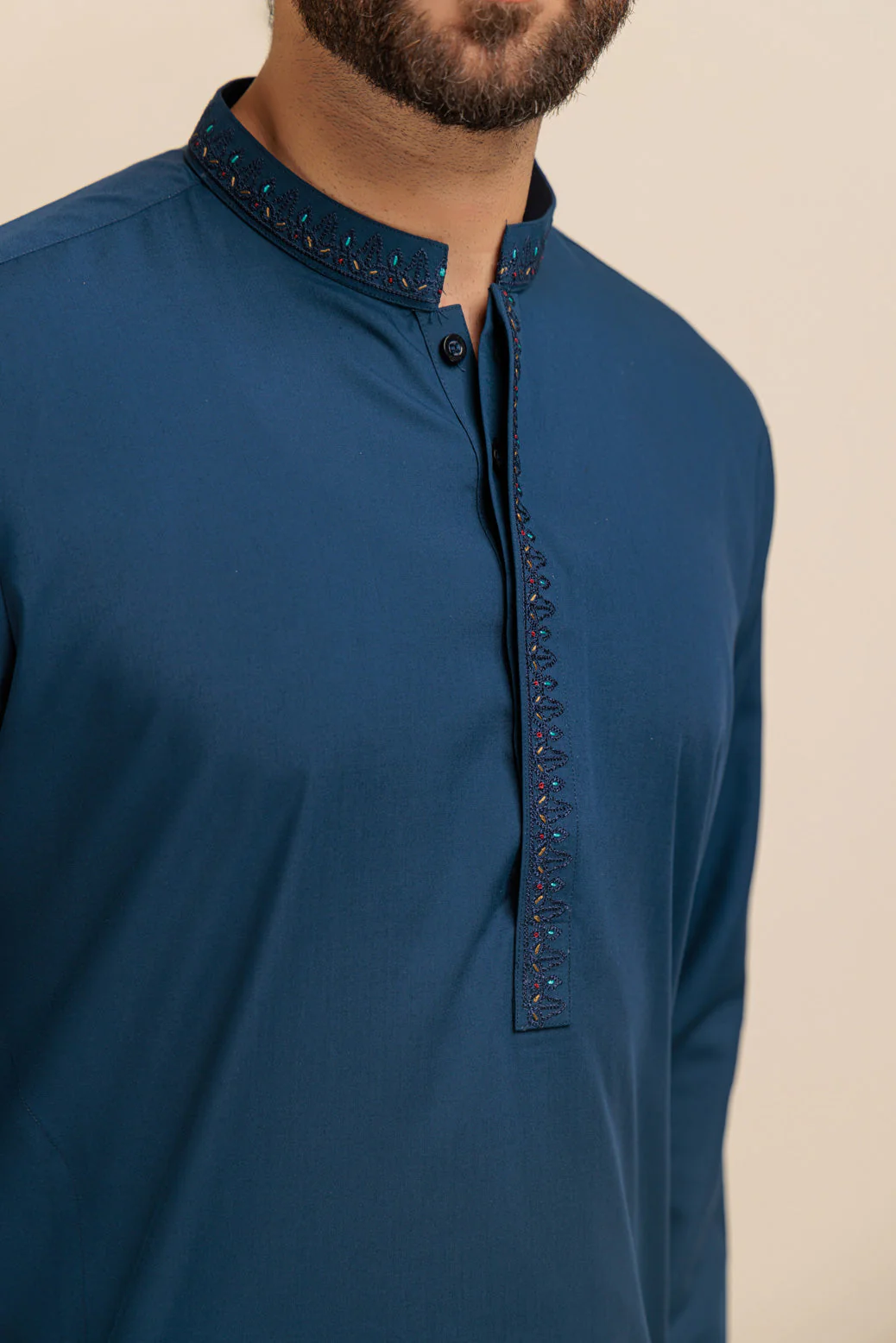 C-NAVY-BLENDED-KURTA PAJAMA TROUSER - (KSB23-024) - Image 4