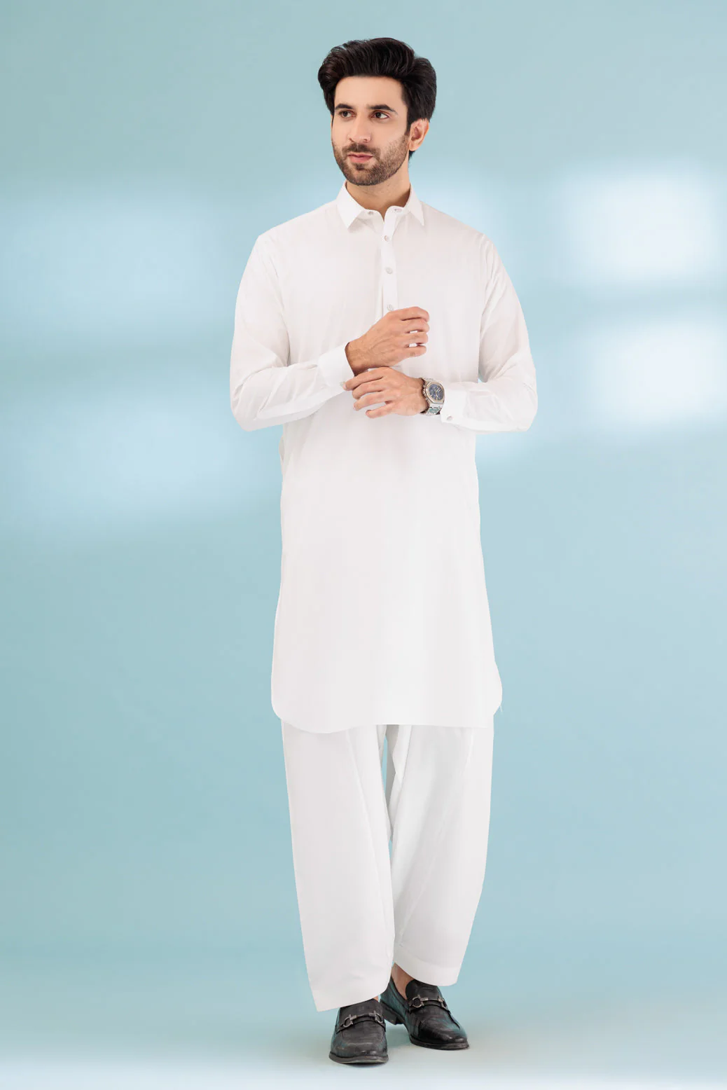 C-WHITE-BLENDED-SHALWAR SUIT - (GSSB23-022) - Image 3