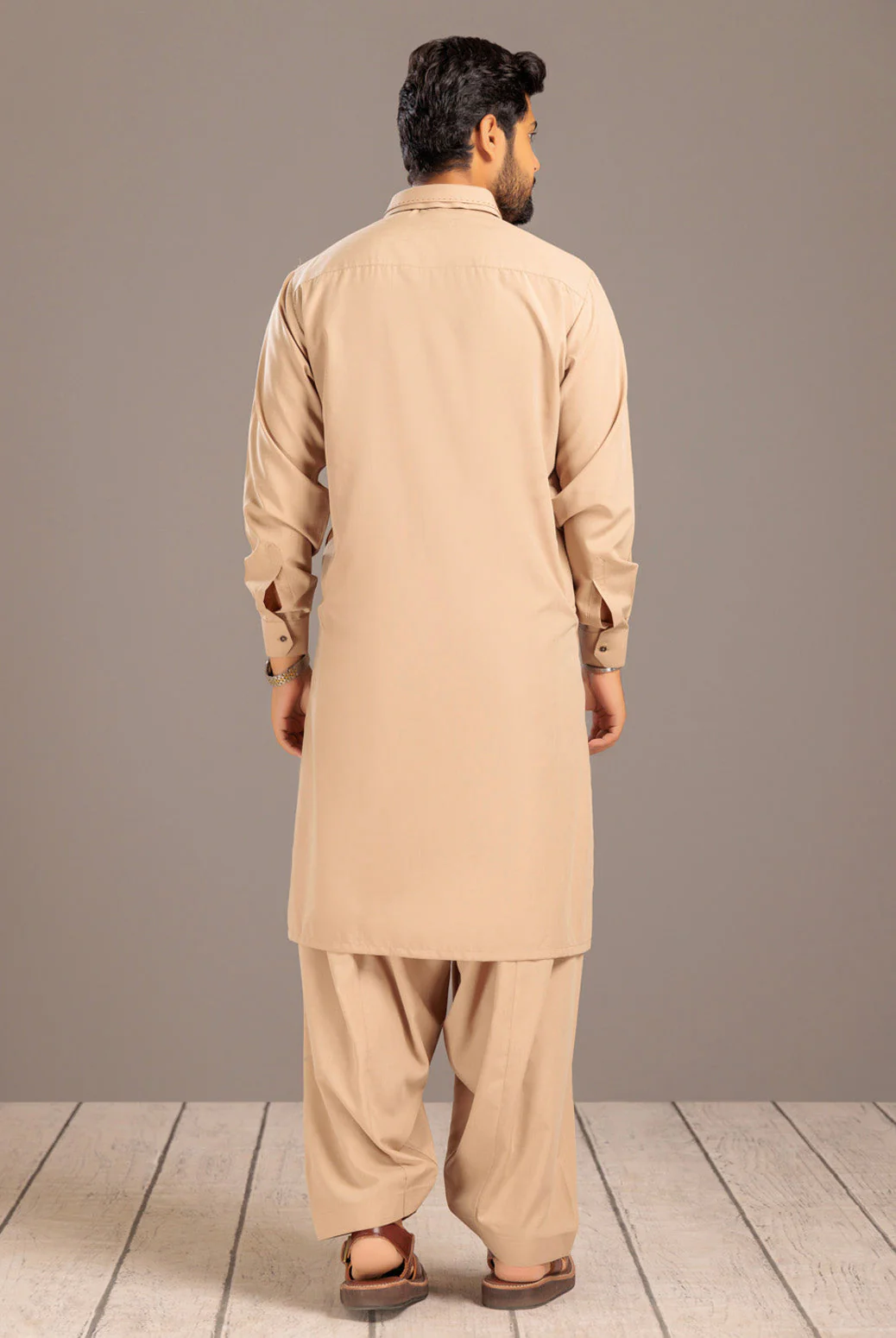 CAMEL-BLENDED-KURTA SHALWAR- (KSRS23-089) - Image 5