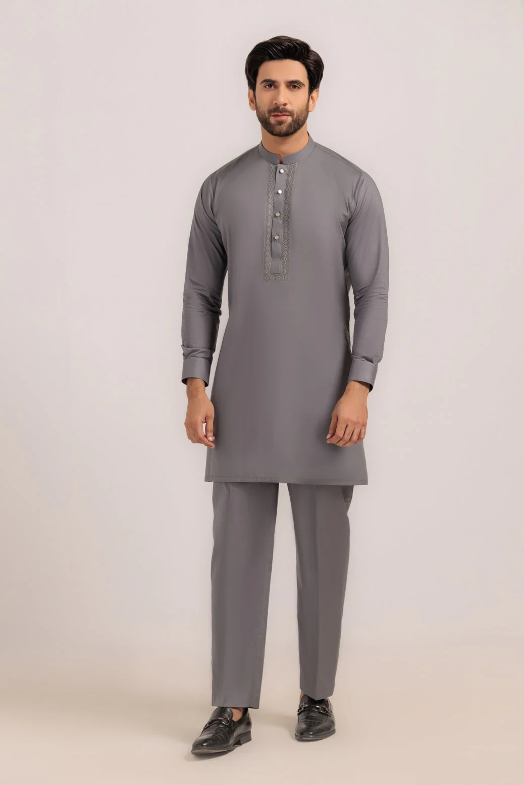 CEMENT-COTTON-KURTA TROUSER - (KSW24-013) - Image 2