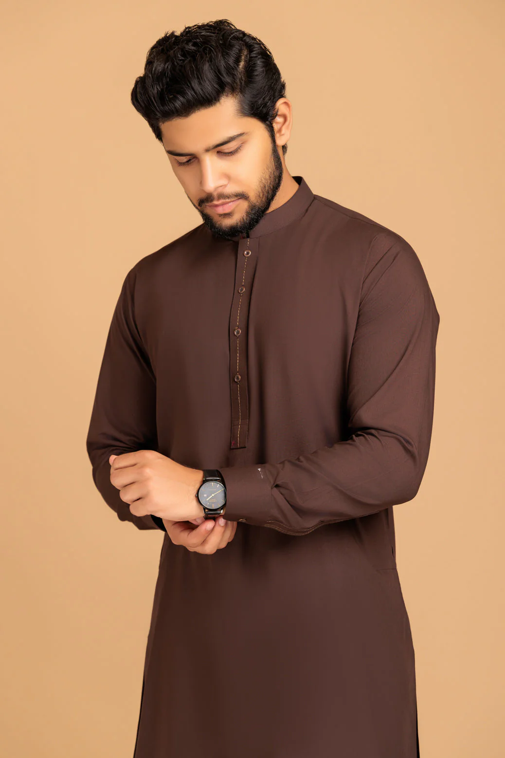 CH-NUT-BLENDED-KURTA PAJAMA TROUSER - (KSS23-020) - Image 2