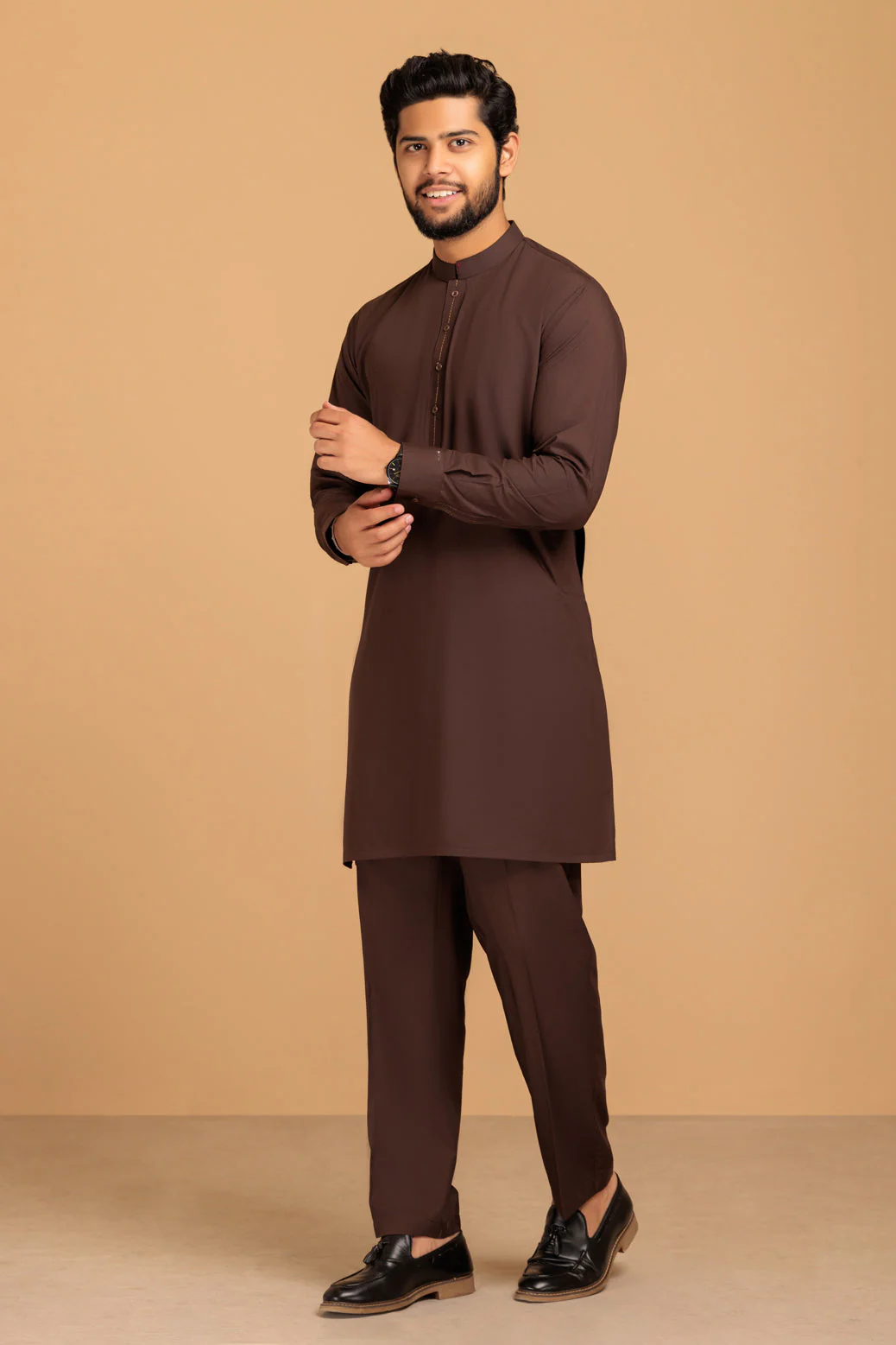 CH-NUT-BLENDED-KURTA PAJAMA TROUSER - (KSS23-020) - Image 4