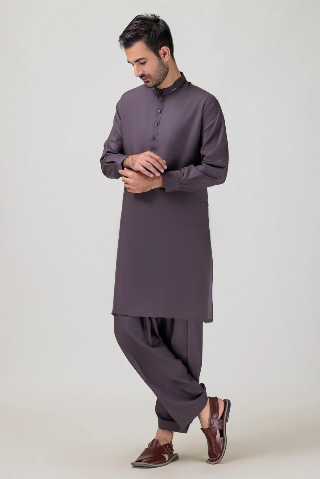 CHARCOAL-BLENDED-KURTA SHALWAR - (KSRB23-019) - Image 3