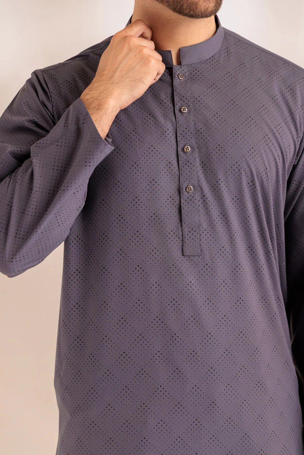 CHARCOAL-BLENDED-KURTA SHALWAR - (KSRS23-085) - Image 5