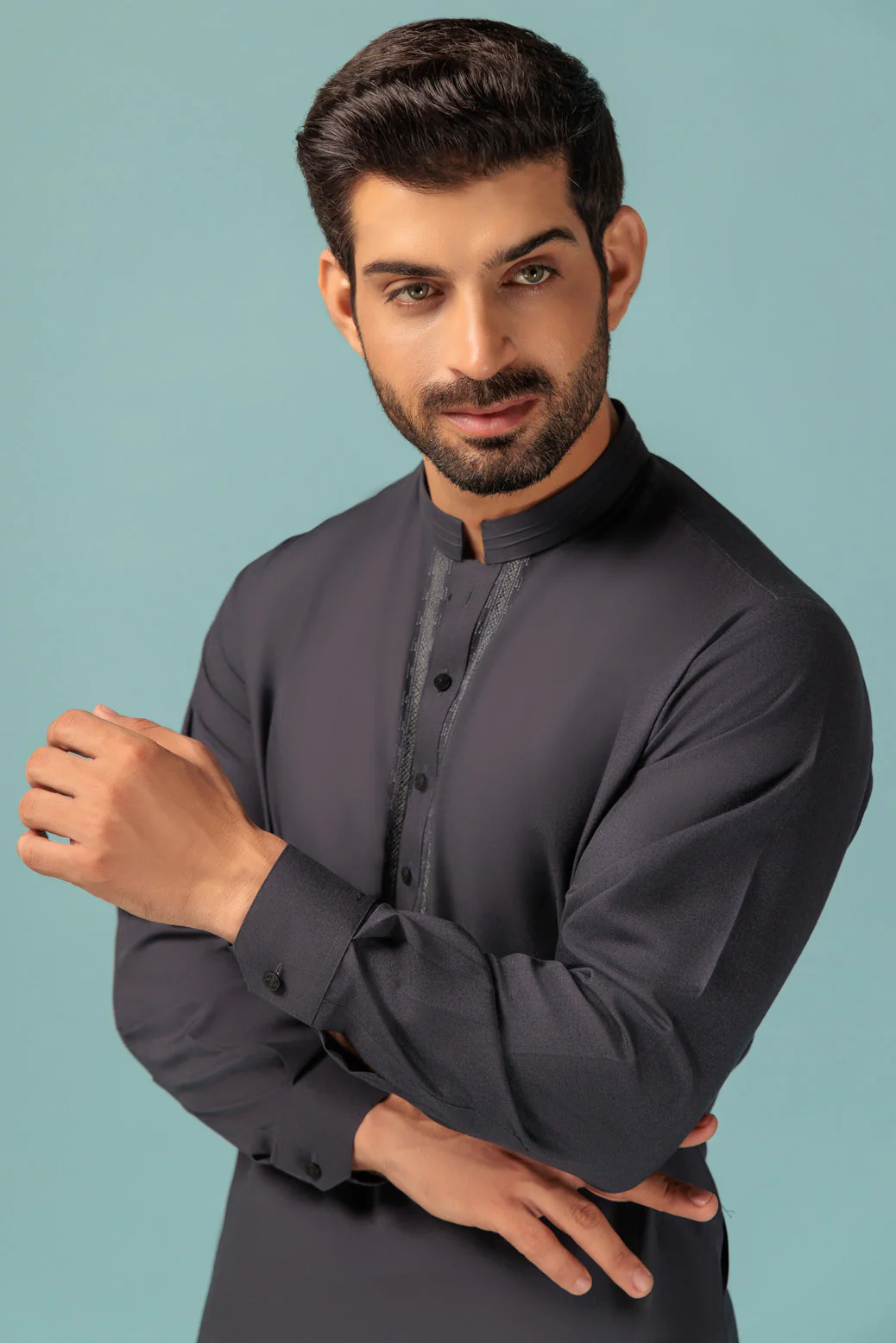 CHARCOAL-BLENDED-KURTA SHALWAR - (KSRW23-033) - Image 2