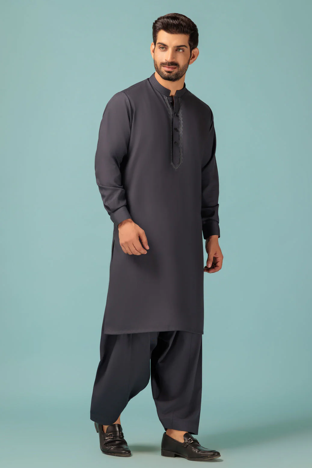 CHARCOAL-BLENDED-KURTA SHALWAR - (KSRW23-033) - Image 4