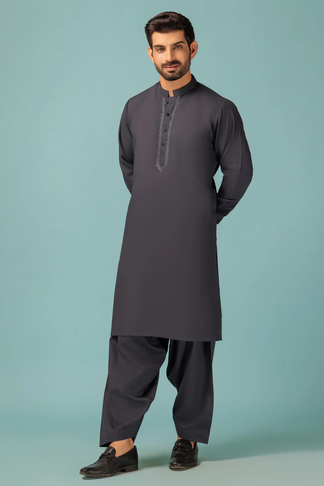 CHARCOAL-BLENDED-KURTA SHALWAR - (KSRW23-033) - Image 5