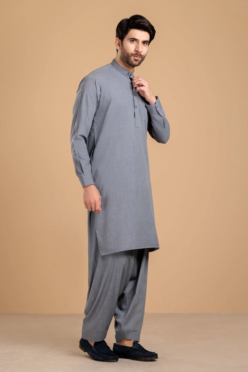 CHARCOAL-BLENDED-SHALWAR SUIT- (GSBS23-014) - Image 3