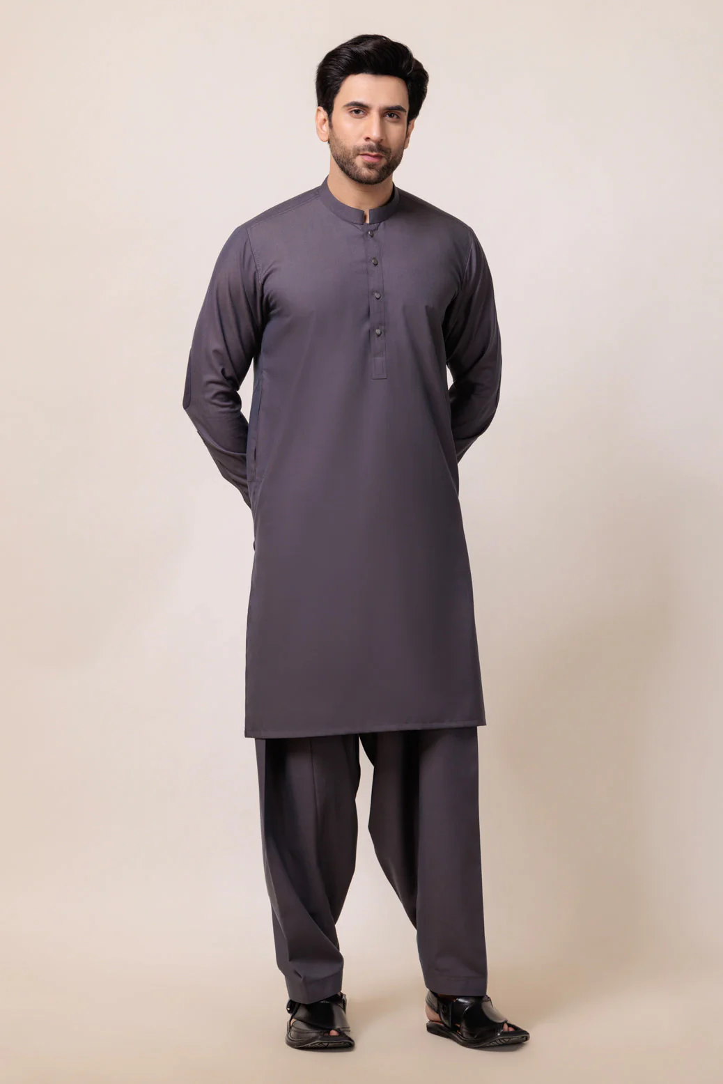 CHARCOAL-BLENDED-SHALWAR SUIT - (GSBW24-008)