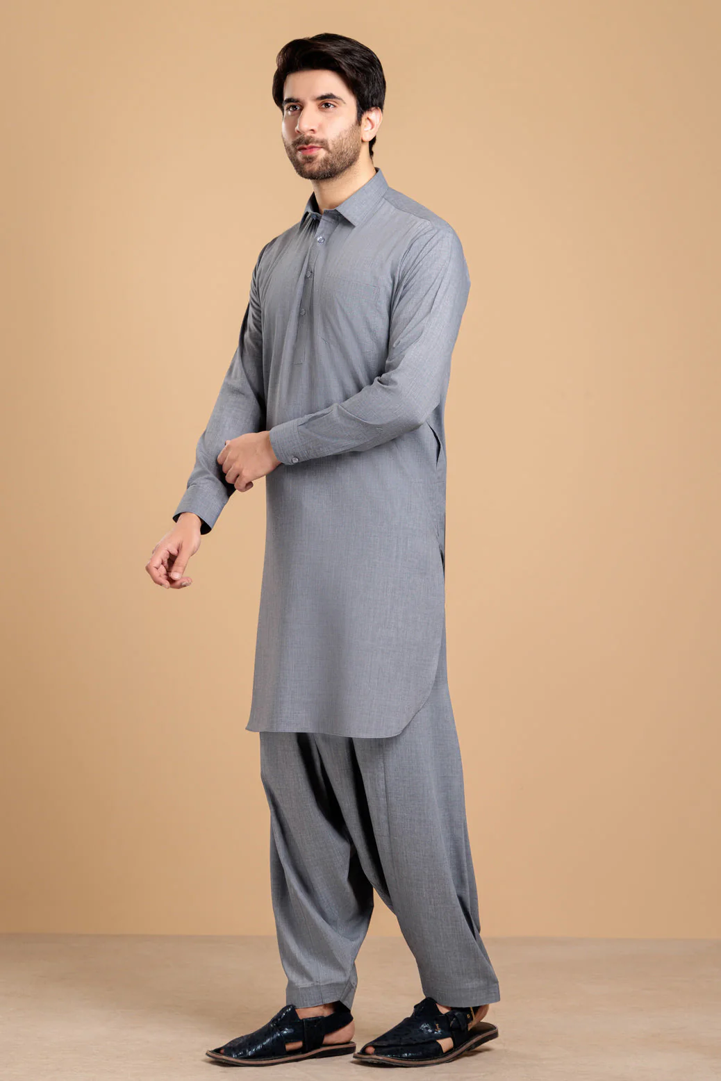CHARCOAL-BLENDED-SHALWAR SUIT- (GSSS23-014) - Image 5