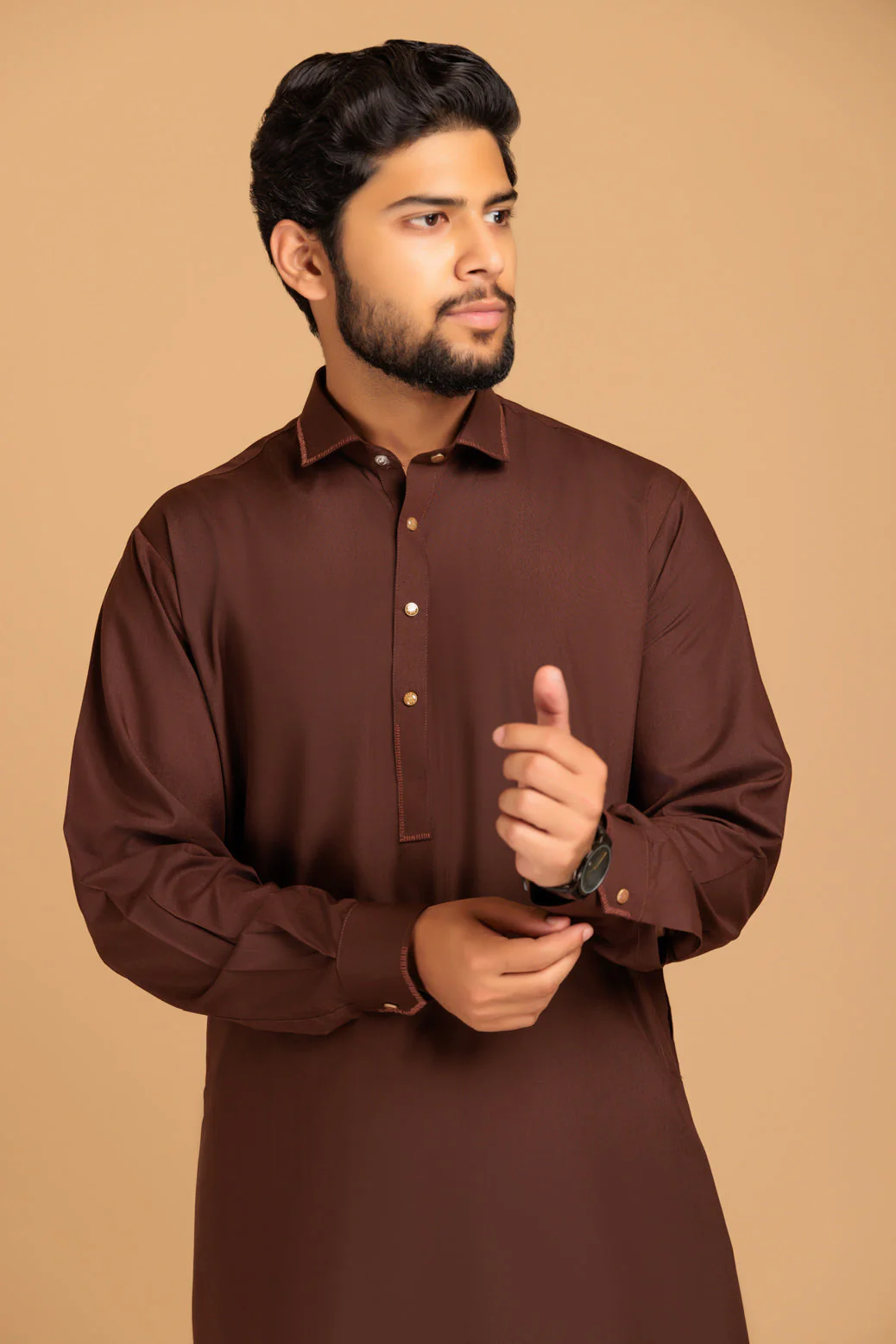 CHOCLAT-BLENDED-KURTA SHALWAR- (KSRS23-079) - Image 4