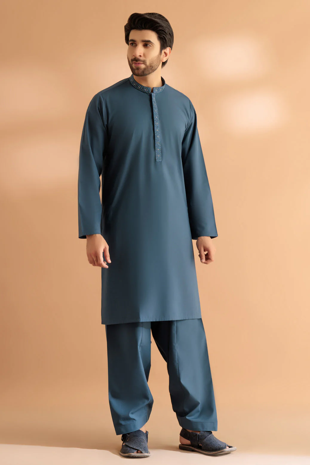 COBALT-BLENDED-KURTA SHALWAR - (KSRS24-022) - Image 3