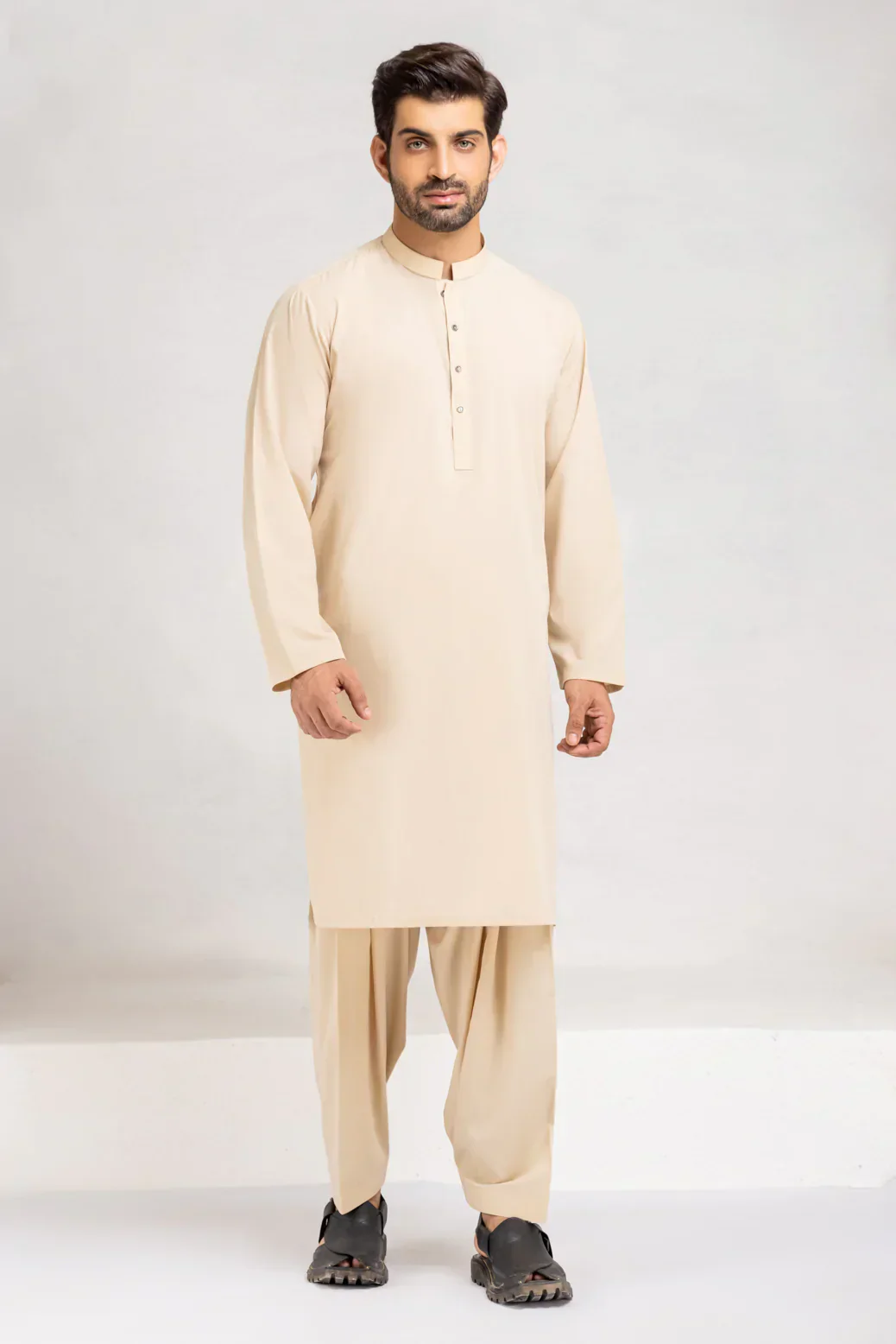 CREAM-BLENDED-KURTA SHALWAR (KSRS23-003) - Image 4