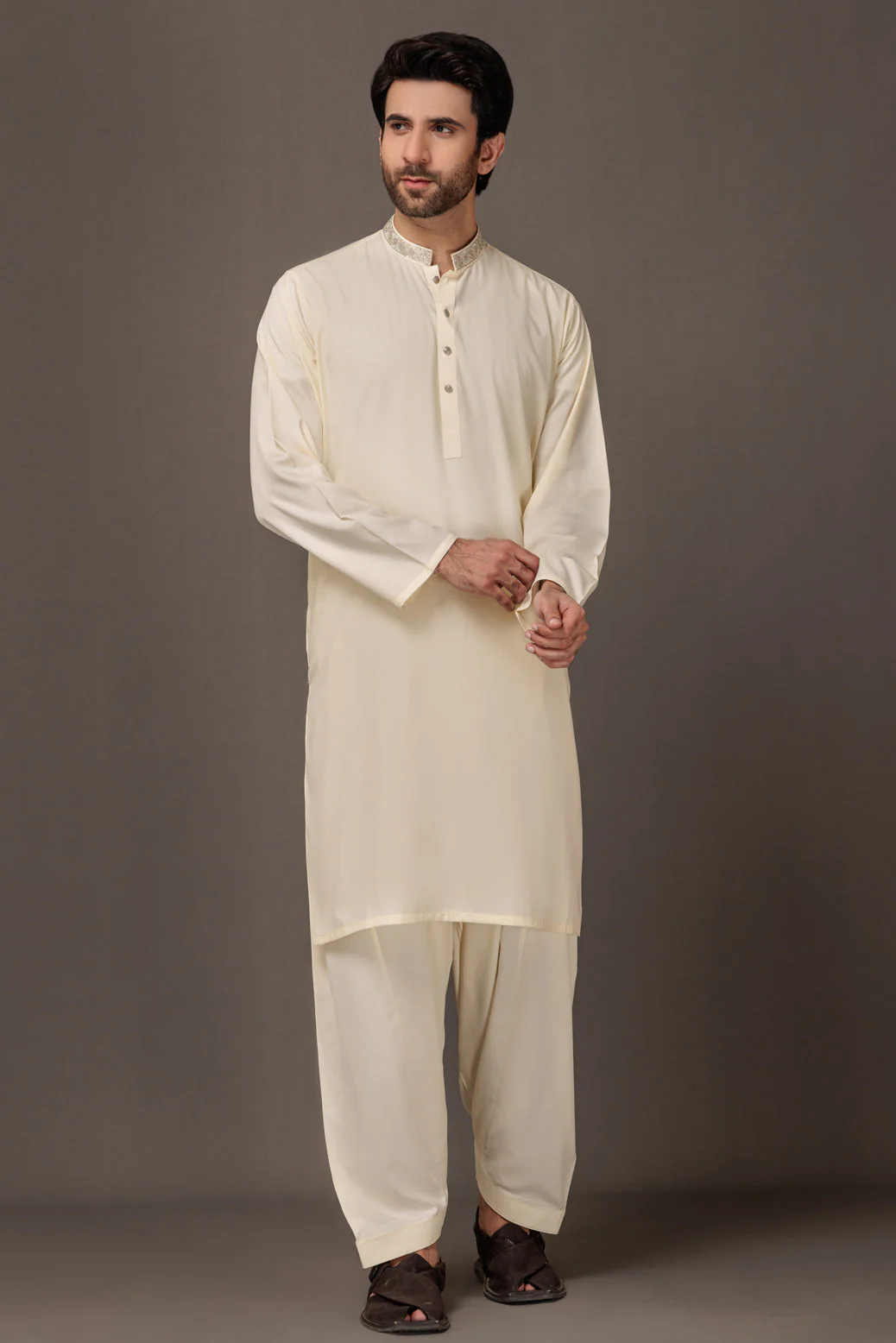 CREAM-BLENDED-KURTA SHALWAR - (KSRW23-041) - Image 5
