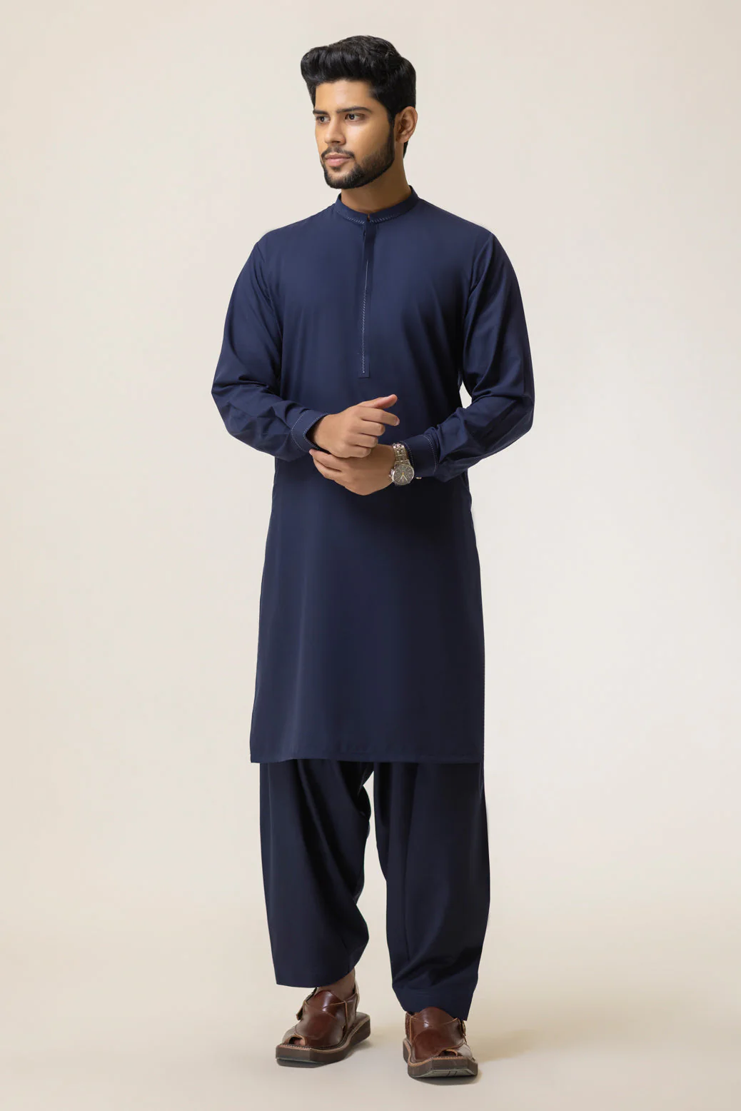 D-BLUE-BLENDED-KURTA SHALWAR - (KSRB23-001) - Image 3
